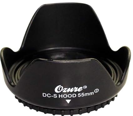 Ozure DC-S Lens Hood (55mm) Compatible with Sony Alpha 18-55mm Lens - Will Fit to All 55mm Camera Lenses - Compatible with All Major Brand Camera Lenses Having 55mm Lens Thread