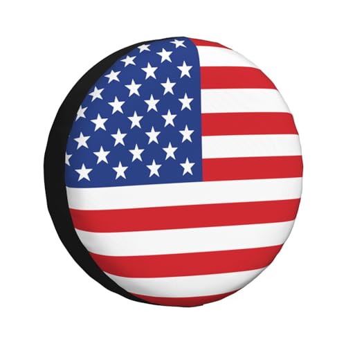 Image of Spare Tire Cover American Flag Wheel Covers USA Flag Weatherproof Universal Wheel Protectors for Rv SUV Camper Travel Trailer 17 Inch