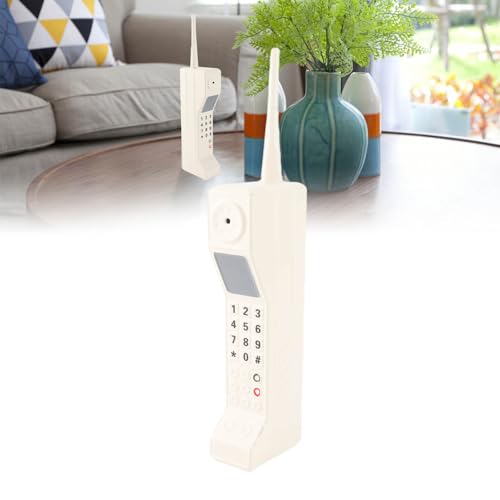 Fockety Retro-Handy, 80er 90er Altmodisches Tragbares Backstein-Handy-Ornament, Simulation, Fotografische Requisiten, Vintage-Handy-Modell für Party-Dekorationen, Home Stage Decor (Weiß)