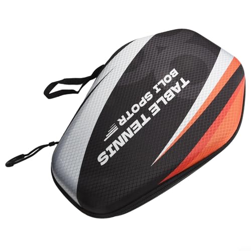 Sac de rangement pour raquette de tennis de table avec coque rigide en EVA, étui de rangement pour pagaie et balles, bande élastique fixe à l'intérieur, dragonne pratique (PB005-C)