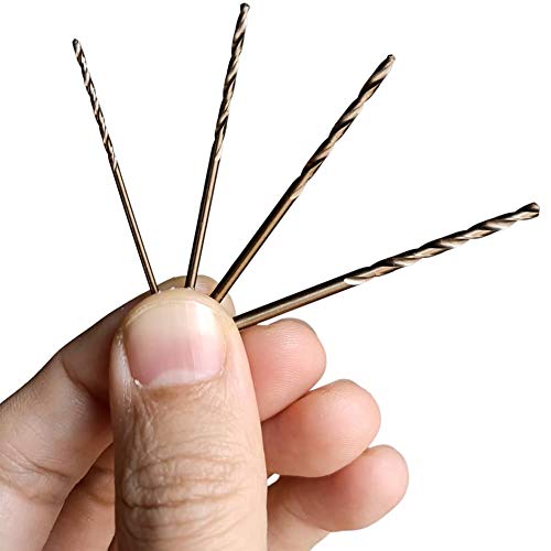 Hymnorq 40Pc M35 Cobalt Steel Twist Jobber Small Drill Bits, 4 Sizes 3/64 Inch 1/16 Inch 5/64 Inch And 3/32 Inch, 135 Degree Pilot Split Point, Extremely Heat Resistant, For Stainless Steel #TOP5