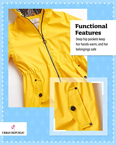 Urban Republic Girls' Raincoat - Lightweight Waterproof Anorak Trench Coat - Slicker Shell Windbreaker Rain Jacket (7-16), Size 14-16, Sun Yellow #TOP3