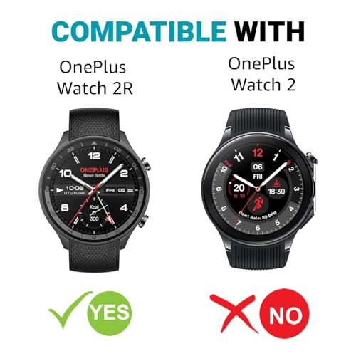 Image of 4youquality Military-Grade Gorilla Tempered Glass for OnePlus Watch 2R (Transparent) | Edge-to-Edge Full Screen Coverage | 9H Hardness | HD Clear | Scratch Resistant | Pack of 2