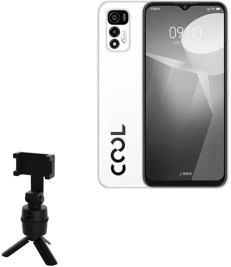 BoxWave Stand and Mount Compatible with Coolpad Cool 20 - PivotTrack Selfie Stand, Facial Tracking Pivot Stand Mount - Jet Black