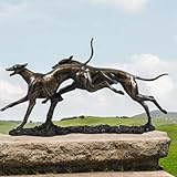  Osiris Trading UK David Geenty Sculpture de course de lévrier avec finition bronze