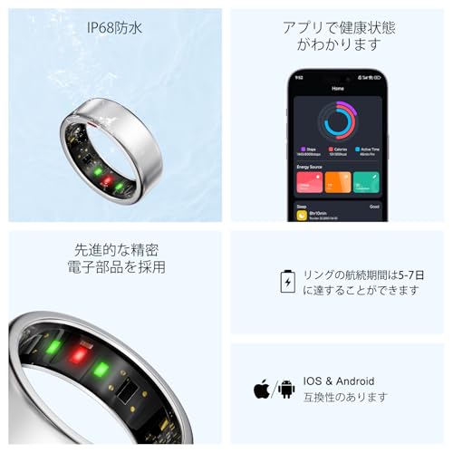 POBOVi スマートリング 睡眠/ストレス/心拍数トラッカー の商品画像 6