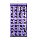 ANIZER Hanging Sunglasses Organizer Wall Mounted Eyeglasses Holder with 20 Clear Slots (PURPLE)