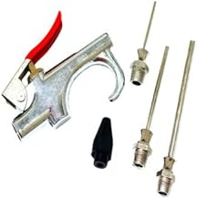 5 Piece Mini Blow Gun Set Alloy Air Blower Gun Pneumatic Compressor Accessories Dust Cleaning Tool With Needle Inflators & Flexible Rubber Tip
