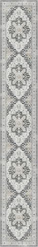 Madane 3x20 Hallway Runner Rug - Extra Long Carpet Runners for Hallways 20ft Non Slip Stain Resistant Rugs Runner for Living Room Bedroom 20 Feet Distressed Floor Carpet for Kitchen, Black