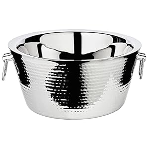 Edzard Secchiello per Champagne Ontario, Acciaio pregiato, a Doppie pareti, martellato all’Esterno, Ø 38 cm, Altezza 18 cm, Secchiello Perfetto per Vino, Spumante, Minimo 8 Ore di Isolamento