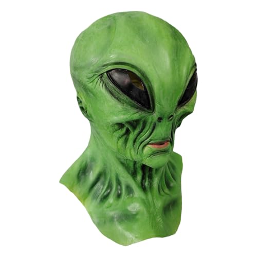 Genérico Máscara de Halloween de Látex Verde - Careta Completa de Personaje de Terror | Disfraz Realista para Adultos | Fiestas, Carnavales y Eventos de Cosplay (Talla Única)