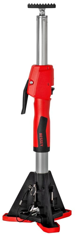 BESSEY Deckenstütze STE90-SET, Verstellweg 575-910 mm, Stabile Montagehilfe im 2er Set, schnell fixiert für Montage, Trockenbau und Innenausbau