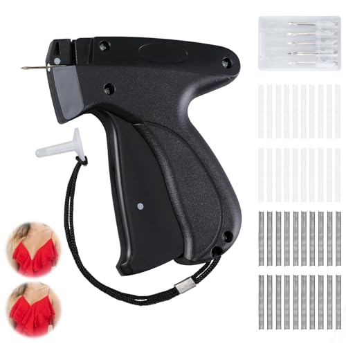 Image of Black Quick Stitch Sewing Gun - Includes 6 Mini Needles and 4000pcs Fasteners (2000 Black & 2000 White) Clothing Stitch Gun Quick Stitchy Sewing Kit