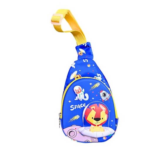 Image of Kids Small Cartoon Design Sling Crossbody Shoulder Bag for Boys & Girls, School Travel & Casual Backpack with Adjustable Strap for Children & Toddlers