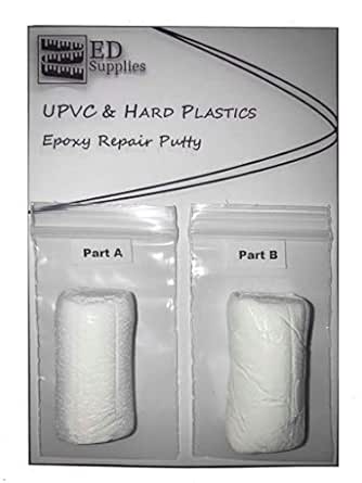 White UPVC, Composite Doors &amp; Hard Plastics. Epoxy Repair Putty. For Chips, Cracks, Mis-Drilled Holes And Similar Damage. 38g