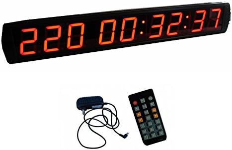 AZOOU Large Size 4-inch 9 Digits LED Countdown/up Clock Days Event Timer for Race Games LED Days Countdown Clock with IR Remote Control Red Color