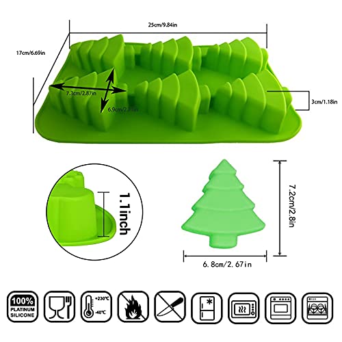 Molde Silicona Árbol Navidad 2 Piezas 6 Cavidades miniatura 7