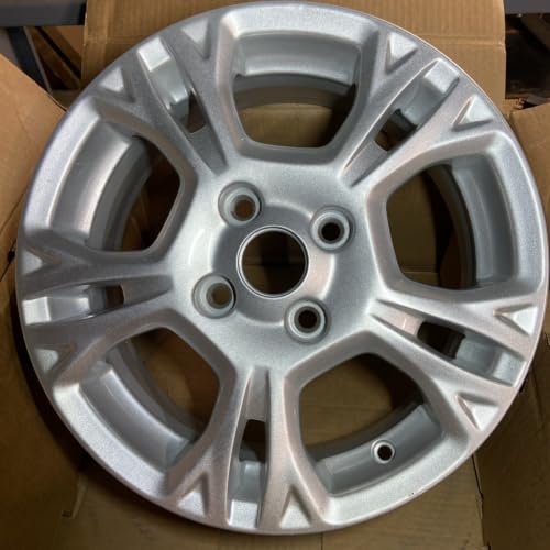 Alloy Factory Wheel 15" x 6" 4 x 108 Bolt Pattern 47.5mm Offset Silver Matte Double 5-Spoke Cast Rim Direct Replacement for 2014-2016 Ford Fiesta