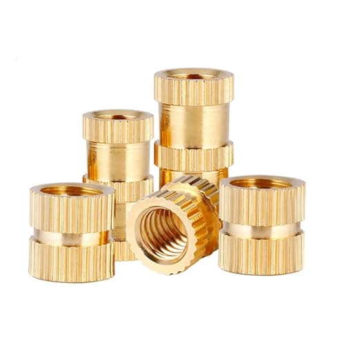 真鍮 インサートナット 50/10個入り真鍮ローレットインサートナット銅ねじインサートM2 M2.5 M3 M4 M5 M6 M10ホットメルト加熱成形ローレットナット(10pcs,M4 X D6.0 X L6.0)
