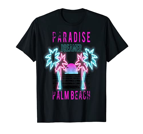 Palm Beach Paradise Travel Ocean Surf Art Camiseta