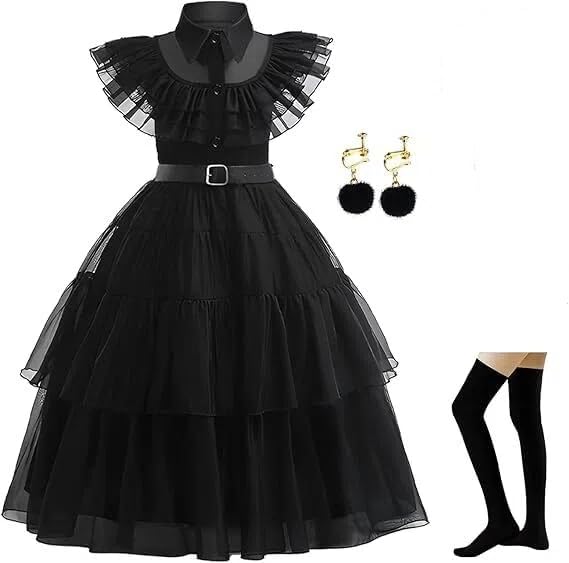 Kinder Gothic Filmheldin Kostüm Set 2-11 Jahre Halloween Party Karneval