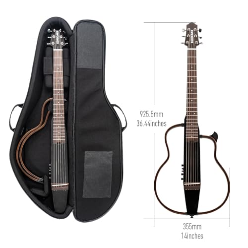 SONICAKE Elektro Akustische Gitarre Tragbarer Korpus aus massivem Mahagoni, Einfach zu montierende Rahmen, Multi Korpus Form Sim Preamp, Gigbag und Zubehör QGT-01