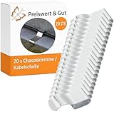 Preiswert&Gut 20 x Kabelhalter – Klemmschelle & Kabelschellen L28mm, B12mm, D0,6mm, zur sicheren Montage in PKW, Caravan, Landmaschinen, Booten & als Anhänger Zubehör