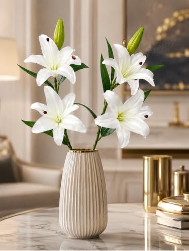 Image of Divyakosh Artificial Flower Bunch - Multiflora Fabric Tulip Fake Sticks for Home Decor, Bedroom, Living Room, Wedding & Festive Decoration (Multicolour, Pack of 1, Without Vase)