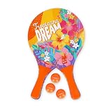 Legami – Raquettes de Plage, 2 Raquettes et 3 balles, Beach Rackets, Manche Ergonomique, Sac Inclus, pour Adultes et Enfants, 23 x 38 cm