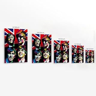 YBRAVO Poster décoratif sur toile des Beatles – Impression d’art moderne pour chambre à coucher – 50 x 75 cm - Les Beatles, Paul McCartney, John Lennon, RIngo Starr, George Harrison YBRAVO Poster décoratif sur toile des Beatles - Impression d'art moderne pour chambre à coucher - 50 x 75 cm – Image 2