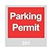 Brady 96235 Vinyl Windshield Decal, Parking Permit, 201-300 Sequence, Red, 3" W x 3" H (Pack of 100)