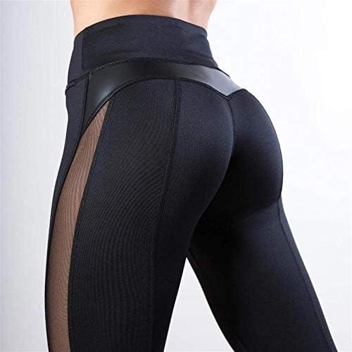 Zrong Sexy Yoga Pants Women Leggings Push Up Fitness Gym Leggins Running Mesh Seamless Workout Pants High Waist (Color : Black, Size : L)