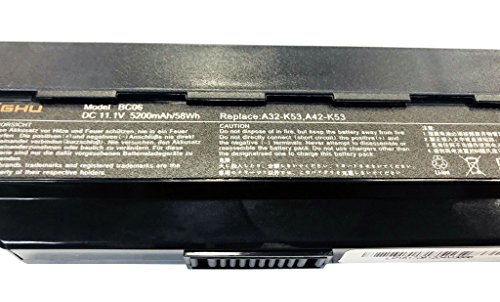 Ghu New Laptop Battery For Asus A53 K53 K54 K84 K93 N53 A31-K53 A32-K53 A41-K53 A42-K53 A43Ei241Sv-Sl 10.8V 5200Mah Fit Models A43 A45 A83 A84 K43 K53 P43 P43S P53 X43 X44 X54 X84 X84H 58 Wh #TOP3