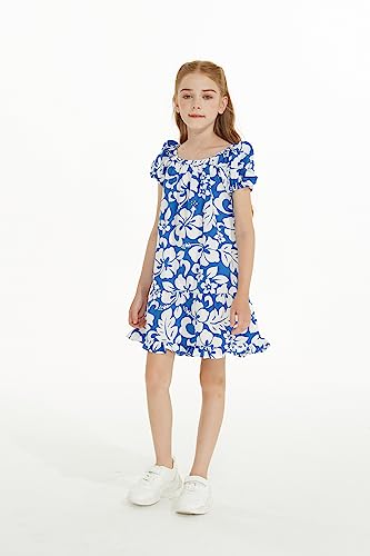 Girl Hawaiian Simple Muumuu Dress in Classic Hibiscus3