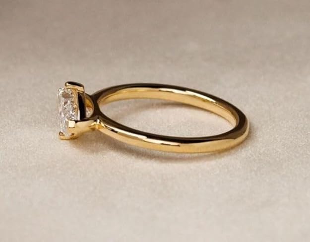 Diamond Engagement Ring 14k Yellow Gold Plated East West 2.5 CT Marquise Cut Solitaire Wedding Band,Wedding Gifted Ring,Gift For Her,Size 3-12.4