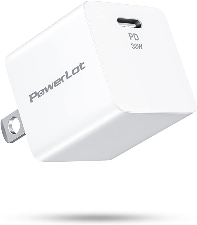 30W USB-C Power Adapter PowerLot GaN III USB C Wall Charger, PD Fast Charger for iPhone 14 Pro Max, Pixel 7/7 Pro Compact USB C Charger Block for MacBook Air, iPad Pro/Air, AirPods, iWatch