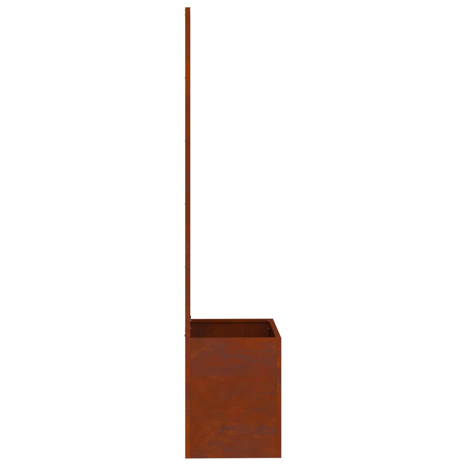 Ogrodowa ochrona przed wzrokiem na płótnie ze stali odpornej na warunki atmosferyczne, 50 x 150 cm o zardzewiałym wyglądzie i dekoracyjnym inkrustowaniu na taras i do ogrodu, matowa