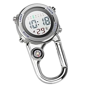 Aceshop Karabijnhaak Horloge Digitale Clip op Quartz Horloge Multifunctionele Karabijnhaak FOB Horloge Lichtgevend…