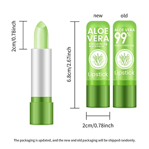 Ownest 10 Packs Aloe Vera Lipstick, Long Lasting Nutritious Soothing Lip Balm, Lips Moisturizing Magic Temperature Color Change Lipstick, Lip Care, Update Packaging #TOP1