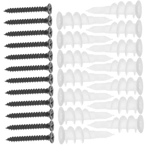 BUGUUYO Stainless Steel Expansion Screws Set Wall Mirror Anchors Drywall Anchor Kit Screws for Plastic Easy Install