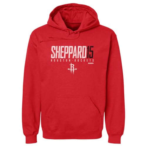 500 LEVEL Reed Sheppard Houston Rockets Men's Hoodie Sweatshirt - Reed Sheppard Houston Rockets Elite WHT (Red, Medium)