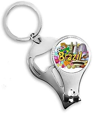 Soccer Oscar Niemeyer Brazil Graffiti Nail Nipper Ring Key Chain Bottle Opener Clipper image 2