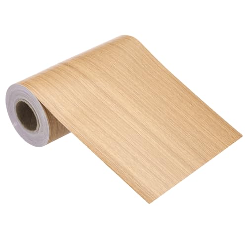 Image of MECCANIXITY Wood Grain Repair Tape, 5 Inch x 33 Feet Self Adhesive Wood Grain Tape Multi-Purpose Wallpaper Border Trim for Furniture Floors Windows Doors Tables Home DIY Projects, Yellow