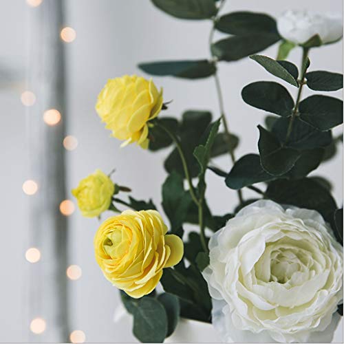 Exquisite Artificial Flowers And Vase Nordic Ceramic Vase Fake Flower Set, American Exquisite Artificial Flowers Artificial Lisianthus Flowers, Living Room Party Wedding Decoration Decoration Bouquet #TOP3