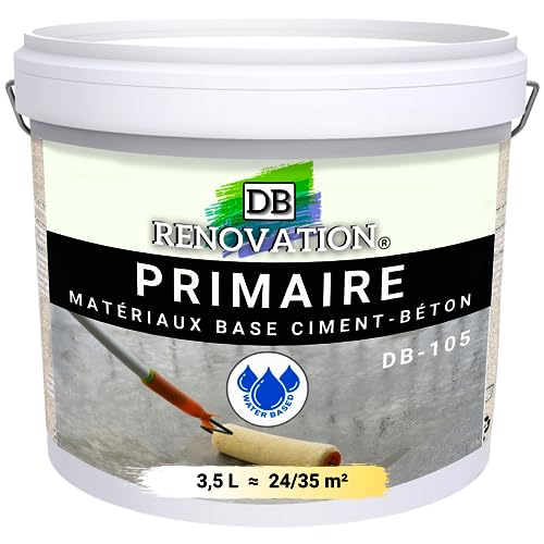 DB Rénovation Primaire Sol Forte adhérence - Stabilise le béton avant peinture époxy - Haute Protection humidité 3,5L
