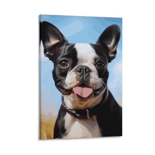 Toile Boston terrier tableau esthétique art intérieur
