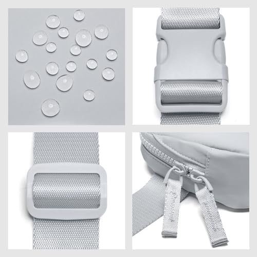 Image of Belt Bag for Women Two-Way Zipper Fanny Pack Crossbody Bags for Women Fashion Waist Packs Cross Body Fanny Pack with Adjustable Strap Gifts for Teen Girls (Light Grey)