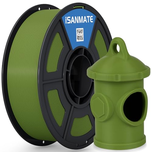 iSANMATE ASA Filament 1.75mm Army Green 1KG, UV & Weather Resistant 3D Printer Filament Perfect for Outdoor Functional Parts, Dimensional Accuracy +/- 0.02mm, 1kg Spool (2.2lbs)