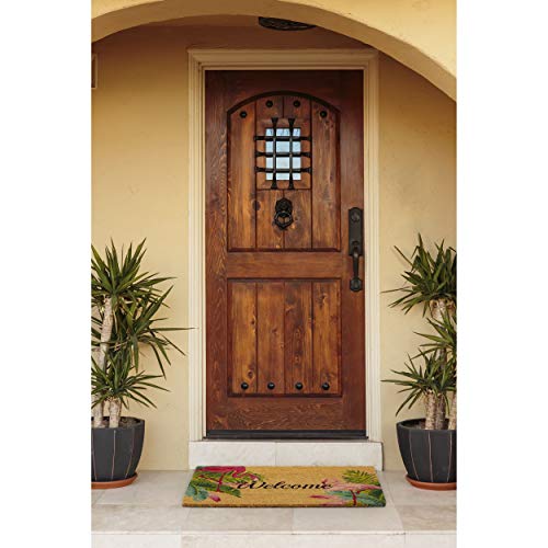 Storm Stopper - Doormat Floral Good Vibes Only All Weather Heavy Duty Mat 100% Natural Coir Face Non-Slip Outdoor Home Décor Absorbent, Fade Resistant & Pet Friendly, 18" X 28" #TOP1