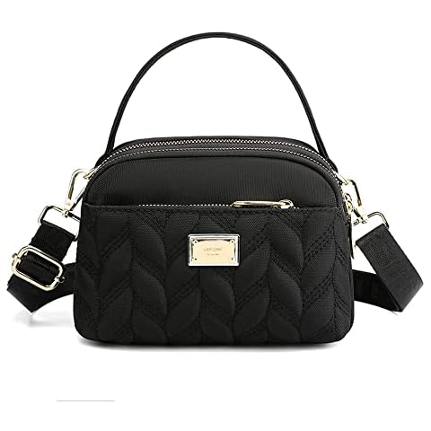 JIANLINST Small Crossbody Bag Women Crossbody Cell phone Bag Mini Quilted Shoulder Bag Purse Wallet for Teens Girls Black Cover